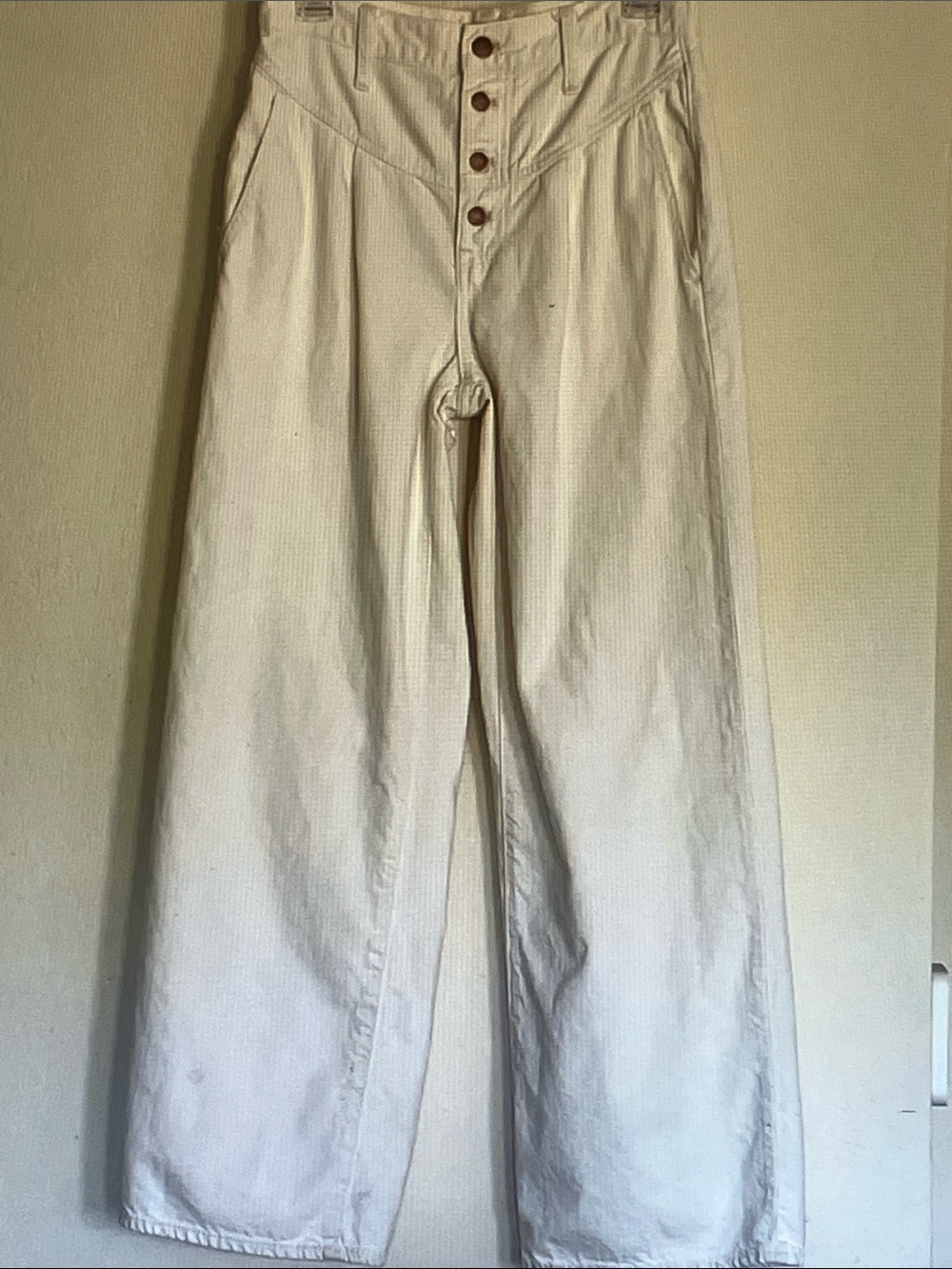 Madewell Cream High-Waist Wide-Leg Jeans